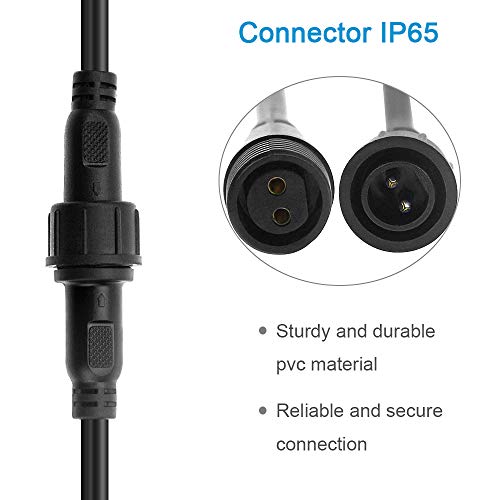 ALITOVE 2 Pin 2 Core LED Connector 20cm 18AWG Waterproof IP65